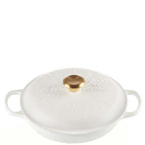 Le Creuset Cotton Signature Cast Iron Snowflake Shallow Casserole 26cm